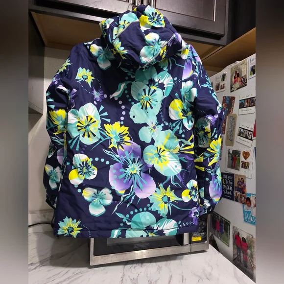 Kamik Kids Puffer Jacket - Navy and Floral - Picture 7 of 14
